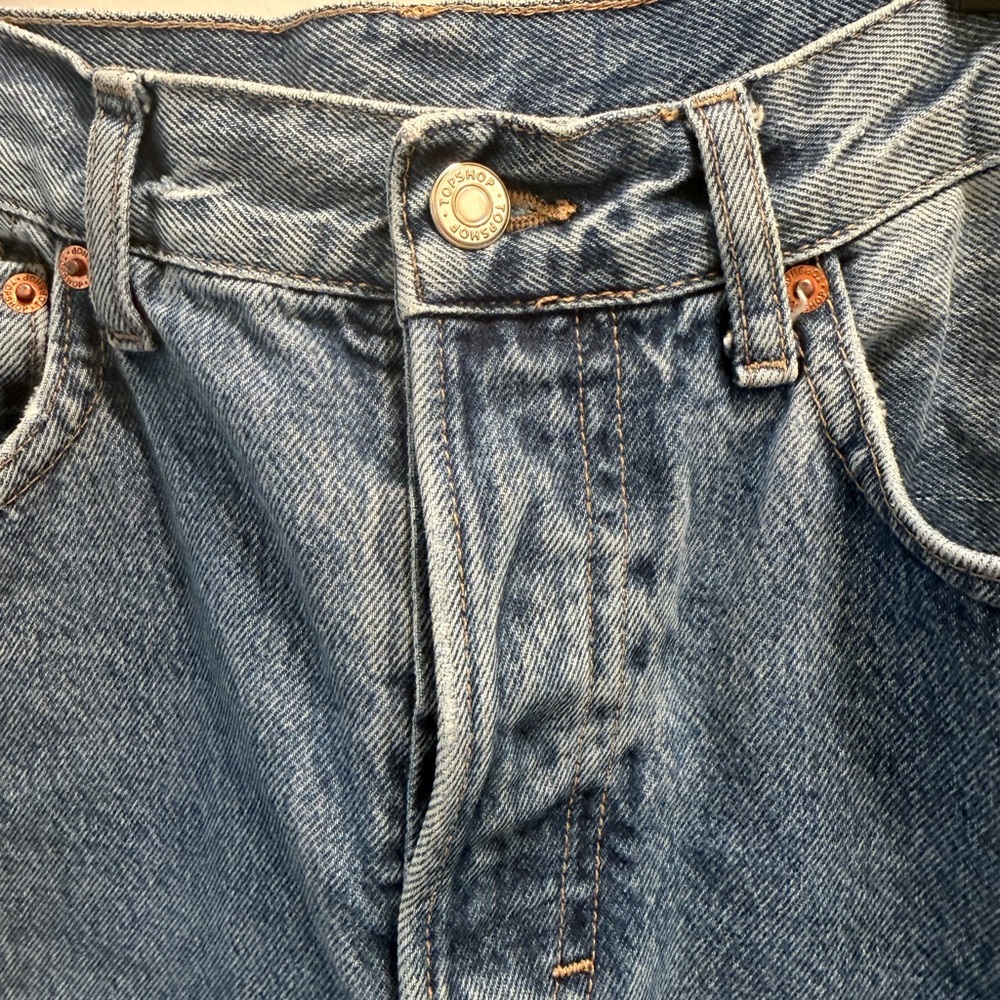 Topshop Straight Leg Jeans Size 28 W28 L30 Classic Light Wash Denim - Picture 4 of 7